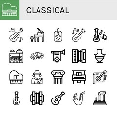 classical simple icons set