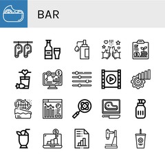 bar simple icons set
