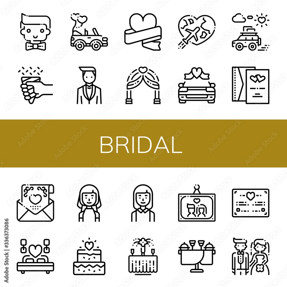 Wall mural bridal icon set