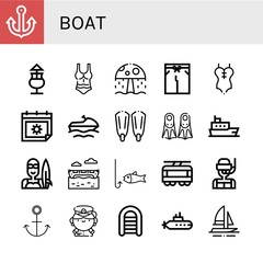 boat icon set