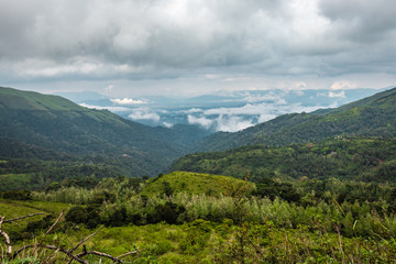 mountain coverd with cloud layers and beautiful sky