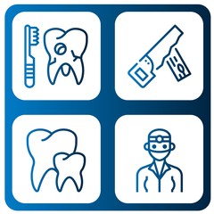 teeth simple icons set