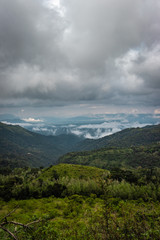 Fototapeta premium mountain coverd with cloud layers and beautiful sky