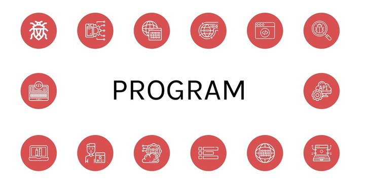 program simple icons set