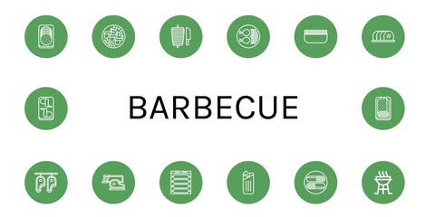 barbecue simple icons set
