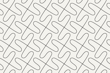 Geometric seamless pattern. Vector background with abstract line texture. Neutral monochrome wallpaper, black white simple light linear ornament for wrapping paper, textile. Decorative design element