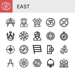 east simple icons set