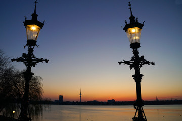 Sonnenuntergang an der Aussenalster