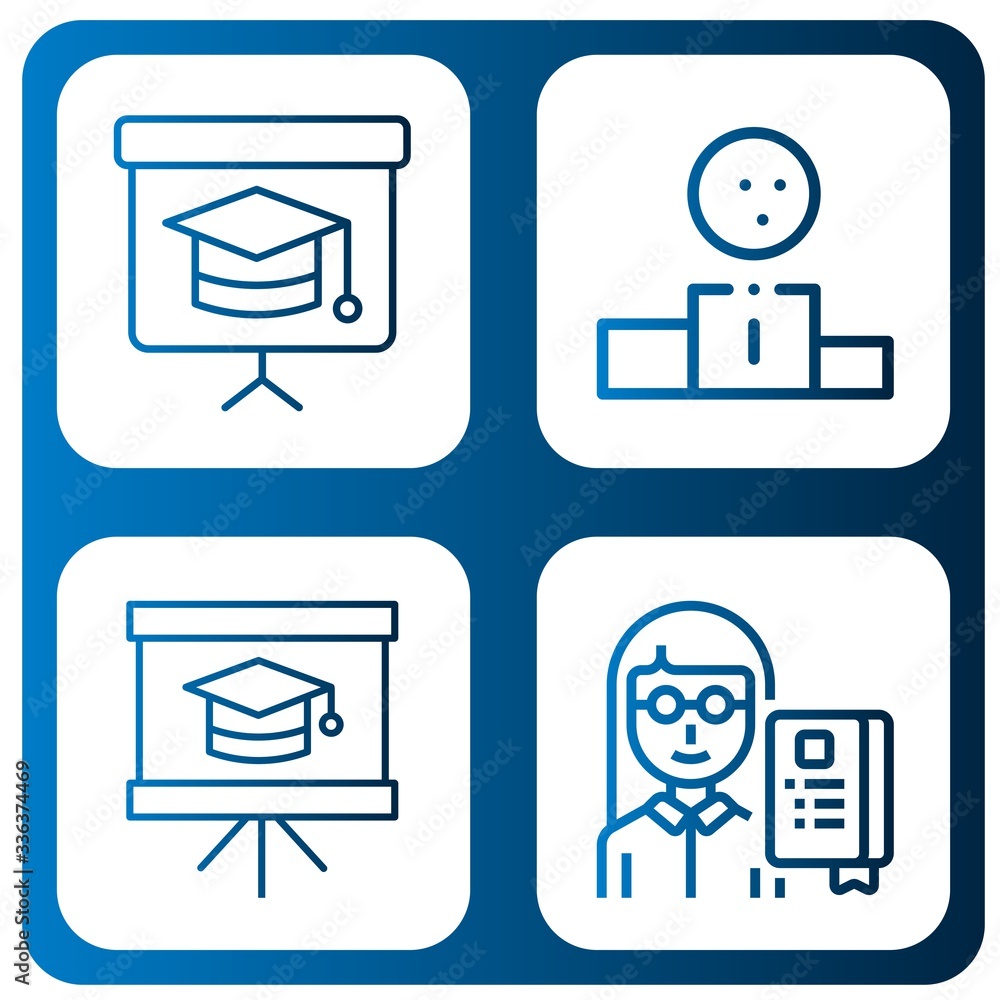 Poster lecture simple icons set
