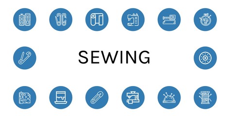 Set of sewing icons