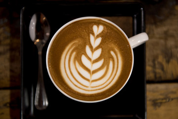 beautiful Latte art  in Cup coffee