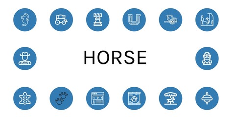 horse simple icons set