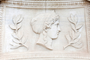 ancient stone carving, Hera statue
