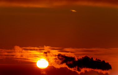 Smoke from pipes of thermal power plant