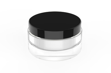 Blank cosmetic cream and gel jar for branding and mockup, 3d render illustration. 