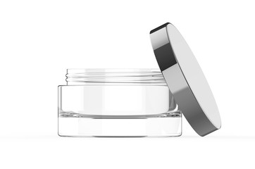 Blank cosmetic cream and gel jar for branding and mockup, 3d render illustration. 