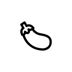 Eggplant Vegan Outline Icon Logo Vector Illustration
