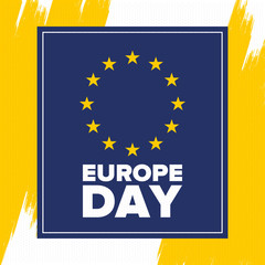 Europe Day. Annual public holiday in May. Is the name of two annual observance days - 5 May by the Council of Europe and 9 May by the European Union. Poster, card, banner and background. Vector