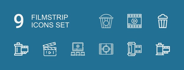 Editable 9 filmstrip icons for web and mobile
