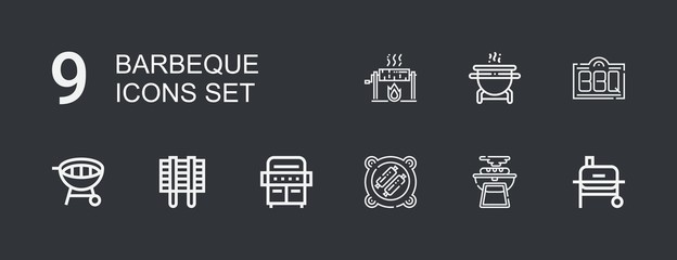 Editable 9 barbeque icons for web and mobile