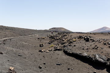 Lava fields and desert landscape in Lanzarote