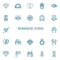 Editable 22 romance icons for web and mobile