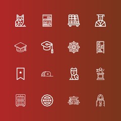 Editable 16 wisdom icons for web and mobile