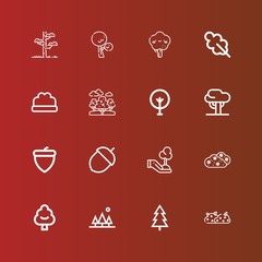 Editable 16 oak icons for web and mobile