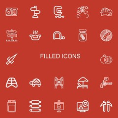 Editable 22 filled icons for web and mobile