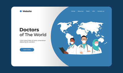 Doctor is a hero. thank you doctors and nurse. you are the best. from health care workers with love. Fight against covid-19 viruses. vector illustration landing page website design