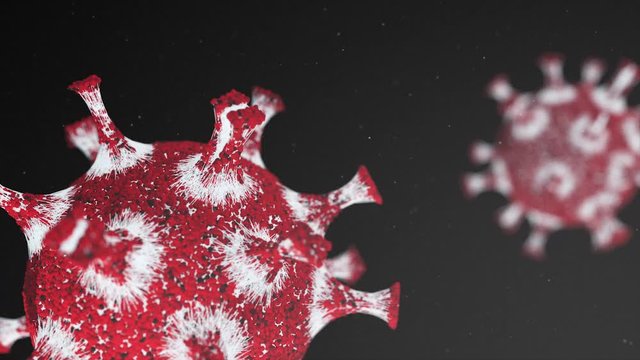 Ultrarealistic microscopic 3D Corona Virus Covid 19 Animation floating arround in Organism 
