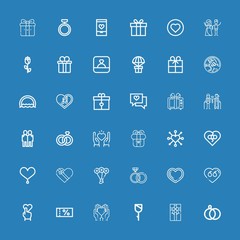Editable 36 valentine icons for web and mobile