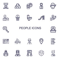Editable 22 people icons for web and mobile