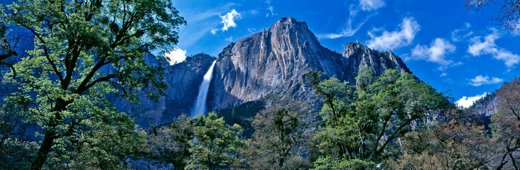 Spring arrives at the Yosemite National Park with a view from the Yosemite Valley