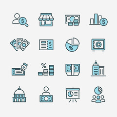 business and finance icon set
