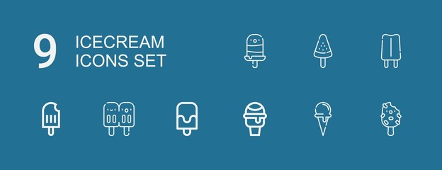 Editable 9 icecream icons for web and mobile