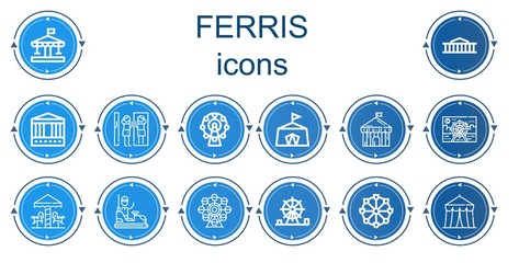 Editable 14 ferris icons for web and mobile