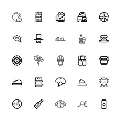 Editable 25 cap icons for web and mobile