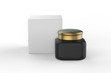 Blank Bakhoor Burn Incense With paper box packaging for branding and mockup. 3d render illustration.