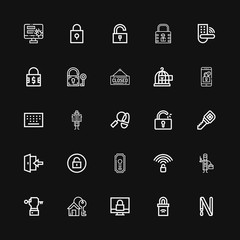 Editable 25 unlock icons for web and mobile