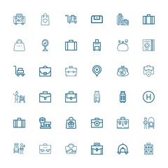 Editable 36 suitcase icons for web and mobile