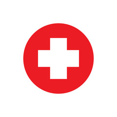 Cross medicine on white background for medical design. Isolated illustration white background.