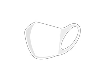 アイコン：マスク ウィルス対策 予防 清潔 インフルエンザ コロナ 感染 イラスト Illustration of new mask.  Use a mask to protect against viruses.