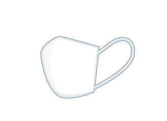 アイコン：マスク ウィルス対策 予防 清潔 インフルエンザ コロナ 感染 イラスト Illustration of new mask.  Use a mask to protect against viruses.