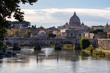 Rome, a view over Tiber on Vatican city