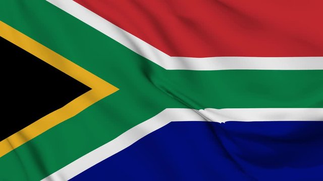 south africa flag is waving 3D animation. south africa flag waving in the wind. National flag of south africa. flag seamless loop animation. 4K