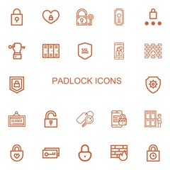 Editable 22 padlock icons for web and mobile