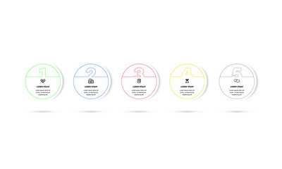 Infographic. Vector Infographic design template with icons and 5 numbers options or steps. Can be used for process diagram, presentations, workflow layout, banner, flow chart, info graph.