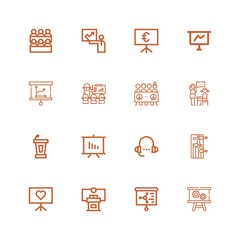 Editable 16 lecture icons for web and mobile