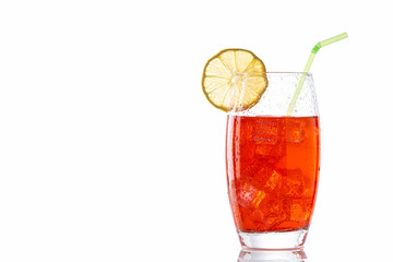 glass of iced tea isolated